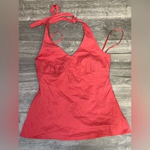 LOFT Red Halter Top Blouse
